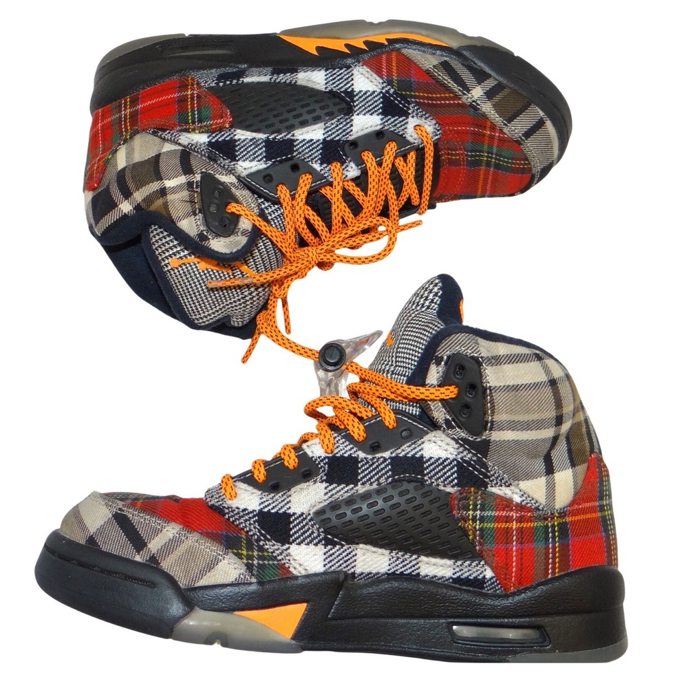 Jordan 5 Retro SE Plaid Multi-Color Total Orange FD4814-008 Mens Size 5.5